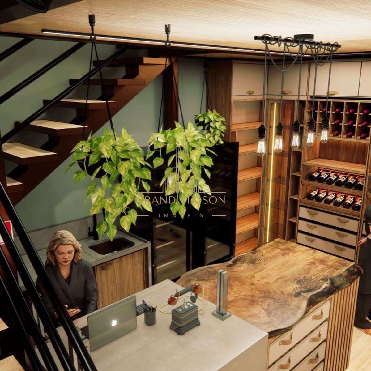 Ponto comercial a venda montado com mezanino, móveis planejados e todo mobiliário.